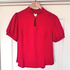 Rayon Jersey puff sleeve top, L